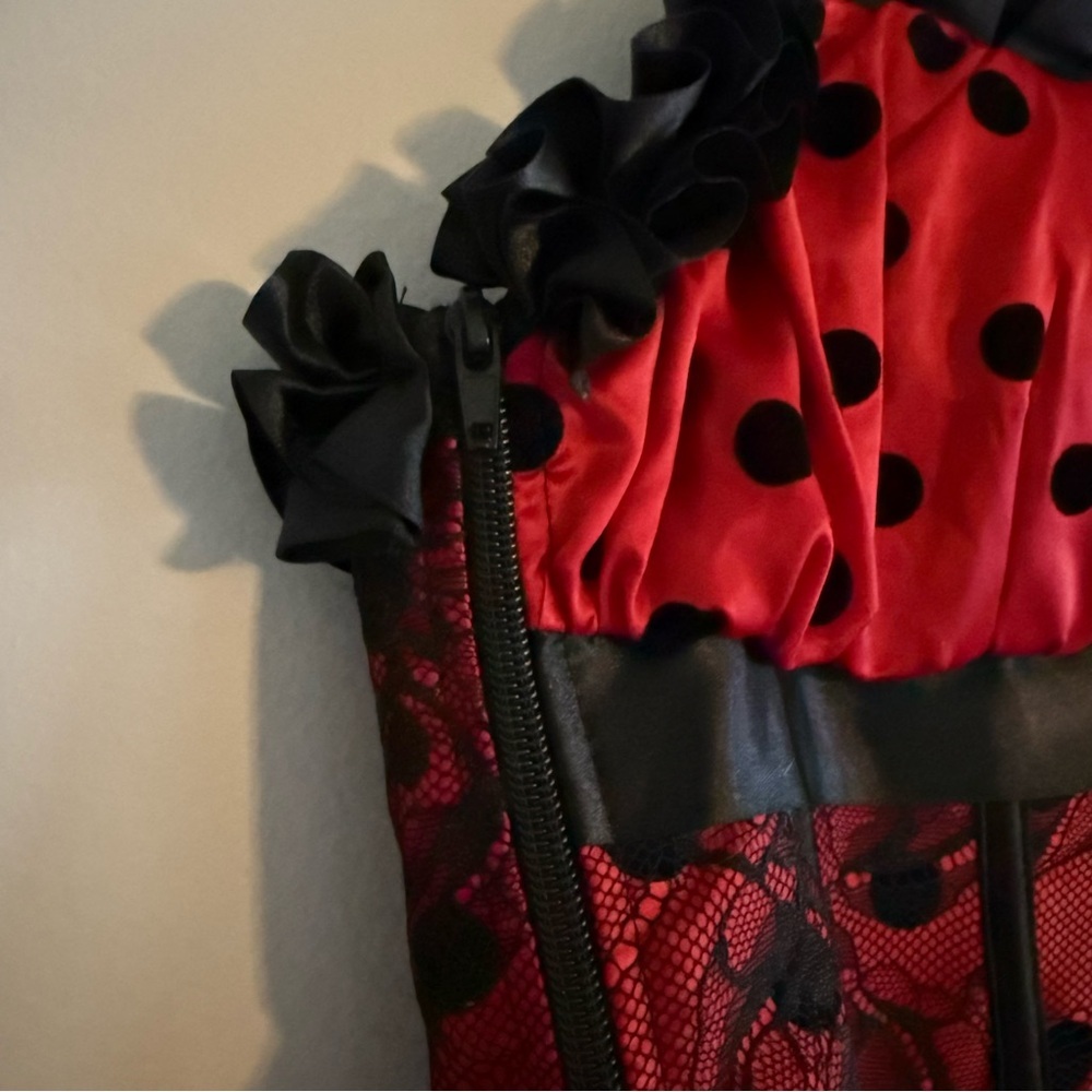 Red and Black Lace Corset - Picture 5 of 8